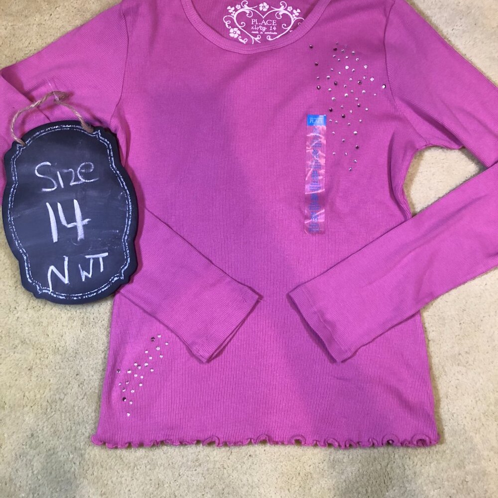 The Children's Place Pink Long Sleeve Tee with Sparkle Accents
